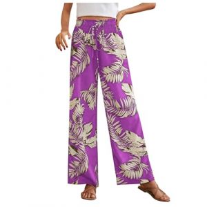 LAOSU Pantalon en Coton Et Lin pour Femmes Pantalon Jambes,Pantalon Fluide Chic,Pantalon Fluide Femme Blanc,Pantalon Lin Kaki Femme,Pantalon Fluide pour Femme,Pantalon Noir Été (ZSEGEDN, neuf)