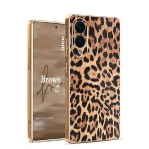 YUECXIN Coque pour Samsung Galaxy S25 Edge, &Eacute;tui Ultra-Mince et Antichoc &agrave; Mode L&eacute;opard Marron Mignon, Housse Compatible avec la Recharge sans Fil, Cadeau pour Filles. L&eacute;opard (YUECXIN, neuf)