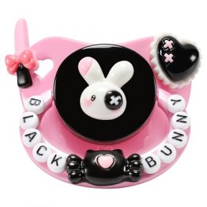CutiePlusU Tétine factice pour adulte, grande bouclier, faite à la main, motif de lapin (CutiePlusU, neuf)