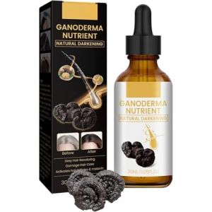 S&eacute;rum Anti-Cheveux Gris, Anti-Greying Hair Serums, S&eacute;rum Pour Cheveux Gris, Huile Capillaire R&eacute;paratrice, Pour Cheveux, Natural Hair Darkening Serum, Natural Ganoderma Hair Oil (30ML, 1PC) (xiaxiappa99, neuf)
