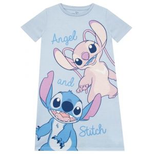 Disney Pyjama Lilo et Stitch pour Fille | Pyjamas Stitch et Angel | Chemise de Nuit pour Filles | Marchandise Officielle | Bleu 9-10 Ans (Character FR, neuf)