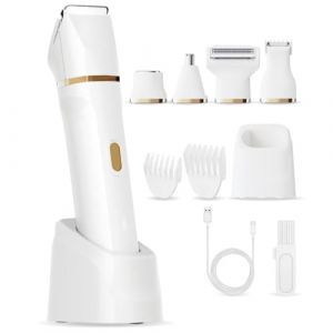 Rasoir Electrique Femme, 5 en 1 Tondeuse Femme Intime pour le visage, les aisselles, les jambes, les bras et le maillot, Tondeuse Maillot humide/sèche, étanche IPX7 (FOREST CAPPE S.R.L., neuf)