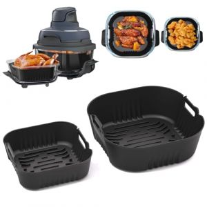 Lot de 2 Moule Silicone pour Portable Ninja Crispi Friteuse, Revêtement en Silicone Plat Accessoires pour Ninja Crispi Air Fryer 3,8L, 4-en-1, Spécialement Conçu pour Airfryer Crispy FN101 (douhanmaoyi, neuf)