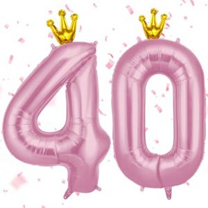 AOOSU Ballon d'Anniversaire 40 Ans Couronne Rose, Foil Ballon Num&eacute;ro Chiffre 101cm, Gonflable H&eacute;lium, Deco Anniversaire 40 Ans Grand Ballons pour F&ecirc;te Party Mariage (Huuyo, neuf)