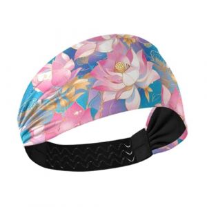 aidingzhi Bandeau élastique antidérapant avec fleur or rose pour femme, pour l'entraînement, le basket-ball, le volley-ball, le tennis (YaoPengL, neuf)
