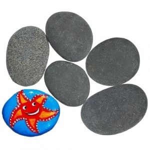 Pierres Plates à Peindre, DIY Peintes Rocher, Galets a Peindre, 6PCS 5-7cm Bricolage Créatif Cailloux Galets de Plage pour Dessin Pierre Rivière Naturelle Galets Naturels pour Dessin Décoration (JOPPR, neuf)