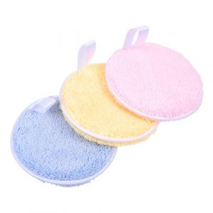 VALICLUD Lot De 3 Tampons D&eacute;maquillants Ronds Lavables 8 Cm Polyester Couleurs Pastel Cosm&eacute;tiques Pratiques Pour Femmes Usage Quotidien (Cedongh, neuf)