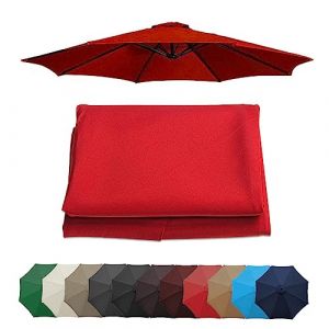 Auvent De Remplacement Pour Parasol 2m/2,7m/3m, 6 Baleines/8 Baleines Toile De Rechange Pour Parasol Déporté, Housse De Rechange Pour Parasol De Jardin Terrasse Plage (auvent Seulement) ( Color : Red (Xuefuyuan, neuf)