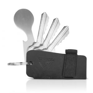flintronic® Porte-clés en Cuir Véritable | Porte-clés Homme | Organiseur de clés avec jeton pour Chariot, Boîte-Cadeau stylée, pour jusqu'à 6 clés (flintronic, neuf)