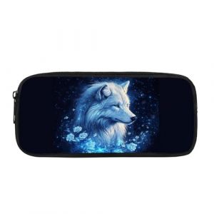 Showudesigns Trousse &agrave; crayons avec motif loup pour gar&ccedil;ons &acirc;g&eacute;s de 6, 7, 8, 9, 10 ans, rose - Grande trousse portable pour le bureau, l'universit&eacute;, les fournitures scolaires, la papeterie, le (showu designs, neuf)