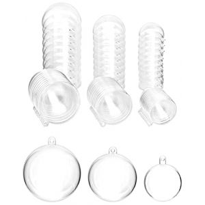QWORK&reg; 30 pi&egrave;ces Boules en Plastique Transparentes, &Oslash; 4 cm, &Oslash;5 cm, &Oslash;6 cm Boule de Noel, Boules en Plastique &agrave; remplir (shavinglikes, neuf)