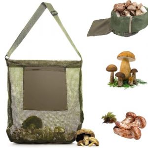 Sac de Chasse Aux Champignons Vert en Filet - Grand Format pour Camping, Randonn&eacute;e, Collecte des Baies et Cueillette (lurora2021, neuf)
