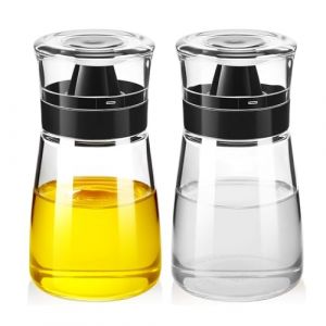Cofvetia Lot de 2 Bouteille de Distributeur D'huile Anti-fuite, 160ML R&eacute;servoir D'huile en Verre, Ustensiles de Cuisine Multifonctions pour Vinaigre et Huile, Bien Scell&eacute; (Cofvetia EU, neuf)