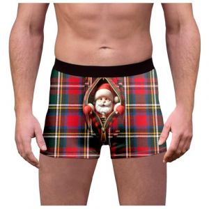 Slip de Noël Homme, Caleçon Personnalisable Humoristique, Boxer Fantaisie, Shorty Homme Humour, Saint Valentin, Tenue Père Noël Sexy, Cadeau Rigolo (IHUAE, neuf)