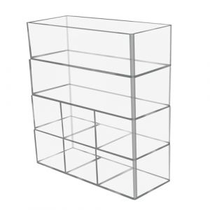 SITAKE 4pcs Rangement Maquillage, Organiseur de Coiffeuse en Acrylique, Transparent Rangement Coiffeuse pour Commode, Tiroirs, Salle de Bain, Penderie (StarkNetwork, neuf)