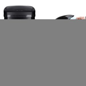TALK-POINT Poubelle à capteur Automatique 30-50 Litre avec cerclage, en Acier laqué, rectangulaire, Ouverture/Fermeture automatiques - Poubelle de Cuisine Automatique (Noir, 30 litres) (Elektronik-Versand, neuf)