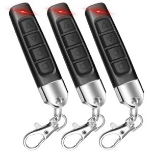 3Pcs Telecommande Portail 433MHz, T&eacute;l&eacute;commande Porte de Garage sans Fil, Duplicateur Porte de Garage Portable Jusqu'&agrave; 50 m de Distance, Clonage Garage Porte Telecommande Cl&eacute;s &agrave; 4 Boutons (WuJiChunMi, neuf)