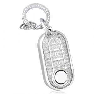 OFF WE GO Etui Cles Coque Cl&eacute; pour Fiat 500 Lancia Ypslon Brava Bravo Cabrio Nuova Doblo Ducato Grande Punto Panda Qubo Boitier Cl&eacute; de Voiture &Eacute;tui Cl&eacute;s avec Porte-cl&eacute;s Protecteur Cl&eacute; Voiture, Blanc (OFF WE GO, neuf)