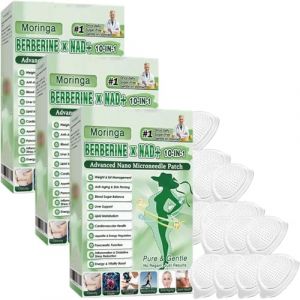 3 Bo&icirc;tes Moringa Berb&eacute;rine X 10-en-1 Advanced Nano Microneedle Patch, Patchs &Agrave; La Berb&eacute;rine Pour La Perte De Poids, Patch M&eacute;tabalance Naturel Pour Hommes Et Femmes, Pour Touss Types De Corps (yusitaz, neuf)