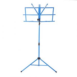 Petit pupitre de musique, trépied pliable étendre l'étagère de musique portable à angle de hauteur réglable avec sac en nylon étanche pour la maison pour la famille(Bleu) (biaterd, neuf)