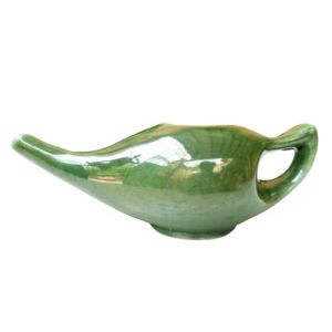 Ancient Impex Pot Neti en céramique avec 5 sachets de sel de Neti | Traitement naturel des sinus, des infections et des congestions – Motif craquelé de couleur verte (ANCIENTIMPEX, neuf)