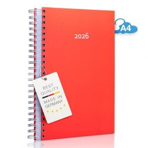 2025 &ndash; Le gros gros - Calendrier DIN A4 &ndash; ROUGE &ndash; Reliure spirale &ndash; Une page par jour &ndash; Agenda personnel &ndash; Agenda de bureau &ndash; Agenda de projet - Emploi du temps (edition cumulus, neuf)
