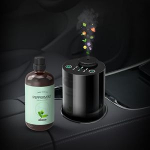 Diffuseur sans Eau avec 120ml d'huiles essentielles, Diffuseur Voiture, Réglage de la pulvérisation 10/30/90 s, Minuterie et diffuseur d'huiles essentielles à Piles, pour Voiture, Maison, Bureau (Jiahong Creative Eu, neuf)