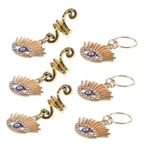 WOFASHPURET 6 Pi&egrave;ces Perles &agrave; Clipser pour Cheveux Accessoires Cheveux Pirate D&eacute;coration Perles Dor&eacute;es Accessoires &OElig;il Protecteur (Leiyun, neuf)