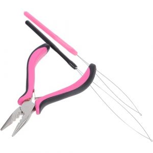 ELAYARD Outil de 3 Pi&egrave;ces pour Extensions de Cheveux, Kit de Pinces en Alliage Nickel-fer Compact, Pince pour Retirer et Poser Micro-extensions et Extensions &agrave; Anneaux, Outil pour (Heyyii, neuf)