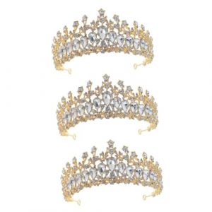 FRCOLOR 3 Pièces Chapeaux de mode hair charms Diadème de mariée bandeau de mariée bandeau diadème de princesse Accessoires pour robe de mariée couronne pour la mariée blanche (White Beach, neuf)