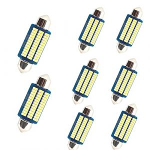 YOUNLEN Eclairage int&eacute;rieur de voiture &agrave; LED,8 pi&egrave;ces,41MM,500 lumens,36MSD,12 V Eclairage int&eacute;rieur &agrave; LED, Plug and Play,Plafonnier de voiture &agrave; LED,Ampoule navette &agrave; LED,X&eacute;non, Blanc (YOUNLEN Store, neuf)