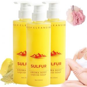 Savon au soufre, gel douche et gel douche liquide. Gel douche et nettoyant multi-actions, nettoyant et réparateur, doux et quotidien, hydrate les peaux sèches. (3 pièces) (weiyangyang, neuf)
