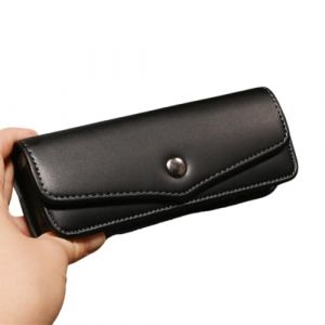 Tohrugue &Eacute;tui &agrave; Lunettes Rigide en Cuir Noir,Etui lunettes Portable,Etui Lunette Peut Porter une Ceinture pour Homme Femme (Noir) (FANLIFEI, neuf)