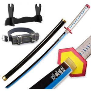 Udekit Anime Ninja &Eacute;p&eacute;e en Bambou Katana Guerrier Arme&ndash; 40pouces (104 cm) avec Ceinture et Support pour Halloween F&ecirc;te &agrave; Th&egrave;me Carnaval F&ecirc;te D&eacute;guis&eacute;e Cosplay (DAMAX, neuf)