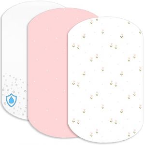 Lovely Hippo Draps Housses Cododo + 1 Al&egrave;se Prot&egrave;ge Matelas Compatible Iora - Drap Housse Cododo 100% Coton - Al&egrave;se 100% Imperm&eacute;able (Fleurs, 60 x 80 cm) (VRC Products France, neuf)