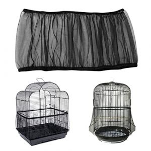 LICHUANUK Couvertures de Cage à Oiseaux,Attrape-Graine Plume, Housse de Cage à Oiseaux,Cage Oiseaux Nylon Mesh pour Cages Oiseaux Lavable Couverture de Birdcage Circonférence Réglable 140-220cm,noir (LICHUANUK, neuf)