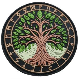 Patch militaire YGGDRASIL tactique en PVC 3D Arbre de vie - Fermeture auto-agrippante robuste - Badge Viking pour sac à dos Airsoft Survival Outdoor Crossfit personnalisable (TACTICAL STORE, neuf)
