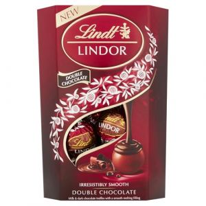 Lindt Lindor Double boîte de truffes au chocolat – Environ 16 boules, 200 g – Truffes au chocolat avec un remplissage fondant lisse – Cadeau pour Pâques, anniversaire, célébrations, félicitations (ISE Forest & Garden, neuf)