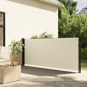 Festnight Auvent latéral rétractable 100x500 cm Store Brise Vue Jardin Retractable Store latéral Enroulable Brise Soleil Paravent Exterieur Opaque-Crème-100 x 500 cm (yeyetee, neuf)