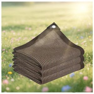 Filet d'Ombrage, 2x3M Filet d'Ombrage de Jardin avec œillets, 95% UV Tissu D'Ombrage,Toile d'Ombrage de Serres, pour Pergola, Terrasse, Plantes, Serre, Poulailler (Brown,2x2m/6.56x6.56ft) (LHZUK, neuf)