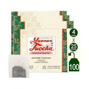Yunnan Tuocha &ndash; Th&eacute; Tuocha 100% Naturel - R&eacute;gule le Cholest&eacute;rol & Drainant &ndash;100 Sachets - 200g - Origine Yunnan Garantie(L'&eacute;l&eacute;gance - Version 1978-2015) (ZOUJI TUOCHA, neuf)