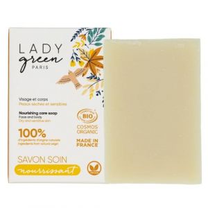 LADY GREEN | Savon Nourrissant - Corps & Cheveux - Tous types de Peaux - Bio - Végan - Fabriqué en France (Soleil des îles, neuf)