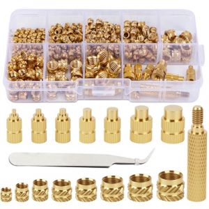 389Pcs Insert Fileté,M2 M2.5 M3 M4 M5 M6 M8 Écrous Insert en Laiton avec Pointe Fer a Souder,Ecrous Moletés Pour Insert d'impression 3D ou Automobile (JKHUI, neuf)