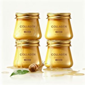 Lot de 4 cr&egrave;mes hydratantes &agrave; la bave d'escargot - L&eacute;g&egrave;res et hydratantes - Pour le visage - Avec bave d'escargot - Pour un r&eacute;sultat lisse, r&eacute;duit la s&eacute;cheresse et les ridules (一嗨购, neuf)