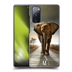 Head Case Designs &Eacute;l&eacute;phant Marchant sur La Route Faune Coque Dure pour l'arri&egrave;re Compatible avec Samsung Galaxy S20 FE / 5G (eCell, neuf)