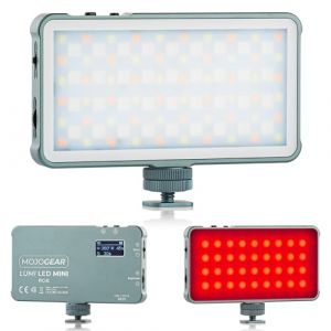 Lampe LED MOJOGEAR Lumi RGB 6,5W Mini - M&eacute;tal Robuste - Batterie 1500 mAh - Lampe puissante pour cam&eacute;ra/Studio/vid&eacute;o - RGB et lumi&egrave;re Blanche/Jaune - Gris (MOJOGEAR, neuf)