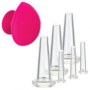 Ensemble de ventouses pour le visage - Cupping Massage Cup Ventouses en silicone pour le corps avec brosse - Lot de 7 ventouses de massage anti-cellulite pour massage musculaire, nerveux et (savetian, neuf)
