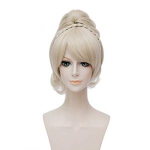 LINLINCD Perruque de cosplay pour femme FF15 Lunafreya Nox Fleuret dorée Cosplay Perruque Final Fantasy XV Cheveux lisses Halloween (qiu lai shan mao hang, neuf)
