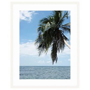 Cadre Photo avec Passe-Partout Super Blanc pour Image 46x61 cm ou 61 x 46 cm Cadres Blanc, 2 cm de Largeur, Cadre en Bois (RK Cadres, neuf)