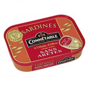 CONNETABLE - Sardines À L'Huile D'Olive Vierge Extra Sans Arêtes 115G - Lot De 4 - Livraison Gratuite (J&S France, neuf)